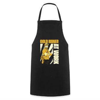 Gold Mining Gold Mine - Cooking Apron - black - Front - AI Model Male 185 dark (185cm)