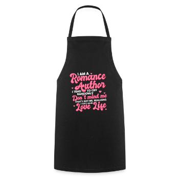 I Am A Romance Author I Tend To Cry Randomly - Cooking Apron - black - Front - AI Model Male 185 dark (185cm)