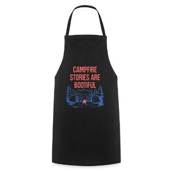 Campfire Stories are BOOtiful Camping Positivity - Cooking Apron - black - Front - AI Model Male 185 dark (185cm)