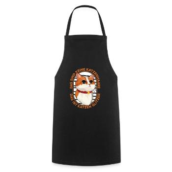 Cat Rental Cat Domestic Cat - Cooking Apron - black - Front - AI Model Male 185 dark (185cm)