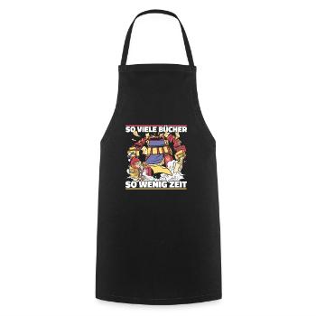Bookworm Bookworm Book Reading - Cooking Apron - black - Front - AI Model Male 185 dark (185cm)