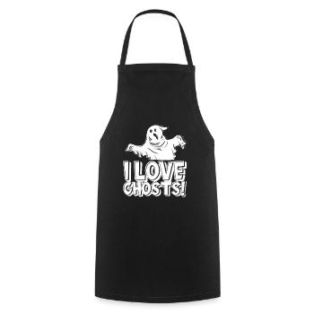 Halloween I Love Ghosts - Cooking Apron - black - Front - AI Model Male 185 dark (185cm)