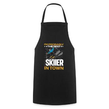 Skiing Apres Ski Fun - Cooking Apron - black - Front - AI Model Male 185 dark (185cm)