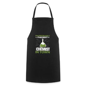 Chimiste Chimie Drôle - Tablier de cuisine - noir - Devant - AI Model Male 185 dark (185cm)