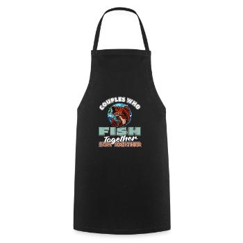 Angler Fishing Couple - Cooking Apron - black - Front - AI Model Male 185 dark (185cm)
