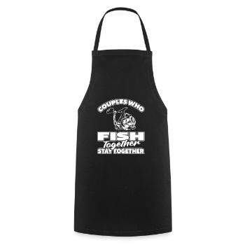 Angler Fishing Couple - Cooking Apron - black - Front - AI Model Male 185 dark (185cm)