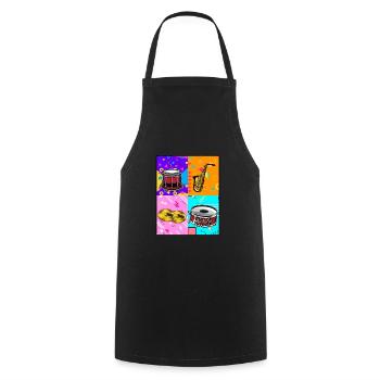 Spielmannszug Batterie Pop Art - Tablier de cuisine - noir - Devant - AI Model Male 185 dark (185cm)