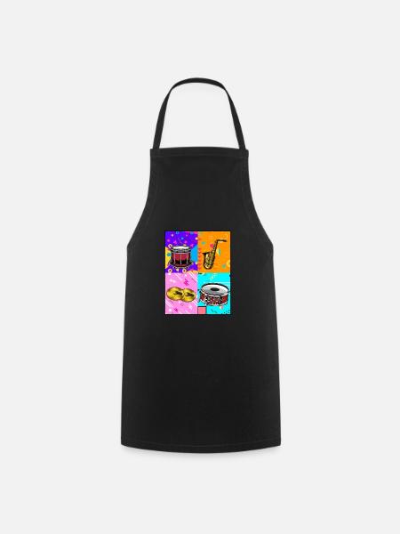 Spielmannszug Batterie Pop Art - Tablier de cuisine - noir