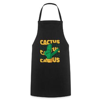 Jardin de cactus - Tablier de cuisine - noir - Devant - AI Model Male 185 dark (185cm)
