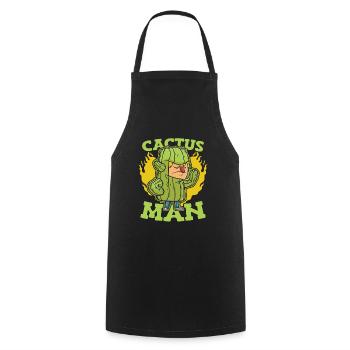 Jardin de cactus - Tablier de cuisine - noir - Devant - AI Model Male 185 dark (185cm)