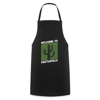 Jardin de cactus - Tablier de cuisine - noir - Devant - AI Model Male 185 dark (185cm)