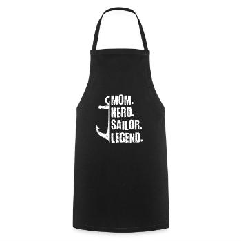 Segeln Segler Segelboot Mama - Kochschürze - Schwarz - Vorne - AI Model Male 185 dark (185cm)