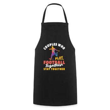 American Football Couple - Cooking Apron - black - Front - AI Model Male 185 dark (185cm)