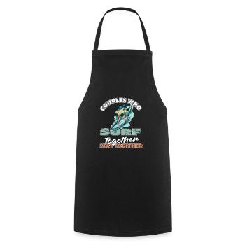 Surfer Surfing Couple - Tablier de cuisine - noir - Devant - AI Model Male 185 dark (185cm)