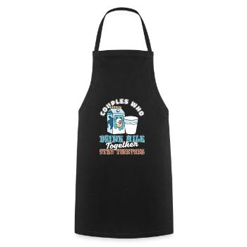 Paire de lait de vache - Tablier de cuisine - noir - Devant - AI Model Male 185 dark (185cm)