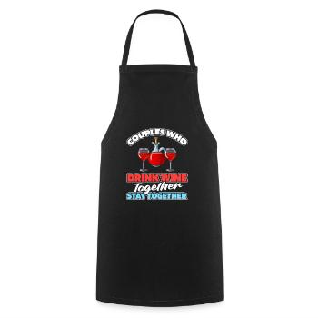 Wine Winegrower Couple - Cooking Apron - black - Front - AI Model Male 185 dark (185cm)