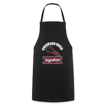 Karaoke Couple - Cooking Apron - black - Front - AI Model Male 185 dark (185cm)