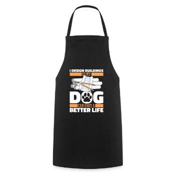 Architect Architecture Dog - Cooking Apron - black - Front - AI Model Male 185 dark (185cm)