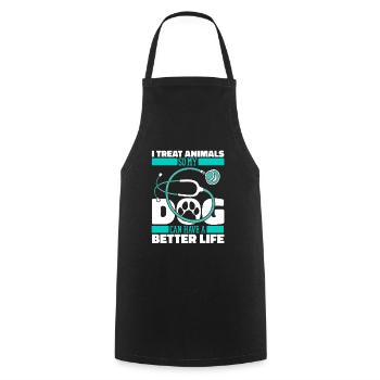 Veterinarian Veterinary Dog - Cooking Apron - black - Front - AI Model Male 185 dark (185cm)