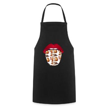 Lèvres de castor - Tablier de cuisine - noir - Devant - AI Model Male 185 dark (185cm)