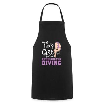 Diving Diver Girls - Cooking Apron - black - Front - AI Model Male 185 dark (185cm)