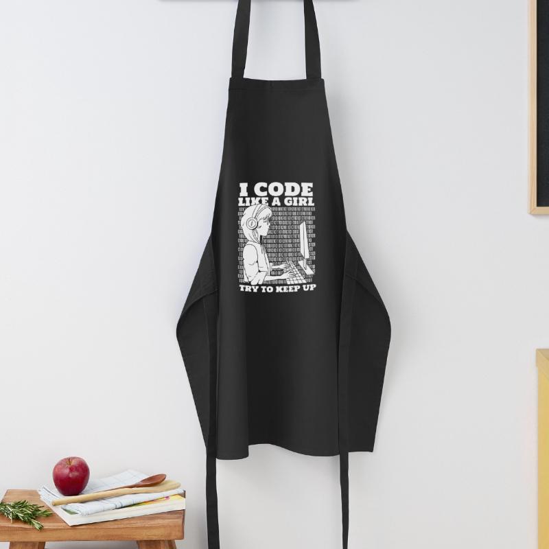 Developer Coder Programmer Girl Cooking Apron