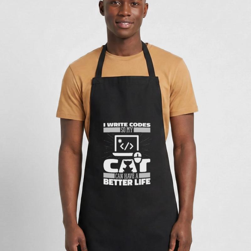 Entwickler Coder Programmierer Katze Kochschürze