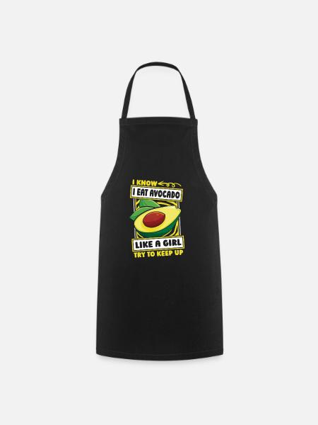 Avocado Mädchen - Kochschürze - Schwarz