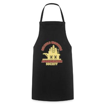 Oil Field Oil Rig - Cooking Apron - black - Front - AI Model Male 185 dark (185cm)