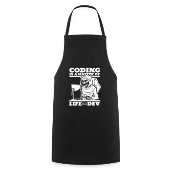 Développeur Coder Programmeur Squelette - Tablier de cuisine - noir - Devant - AI Model Male 185 dark (185cm)
