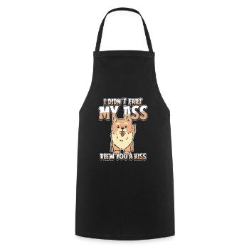 Pomeranian I Didnt Fart My Butt Blew You A Kiss - Cooking Apron - black - Front - AI Model Male 185 dark (185cm)