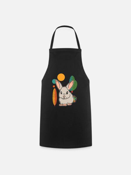 Rabbit Rabbit Cute - Cooking Apron - black