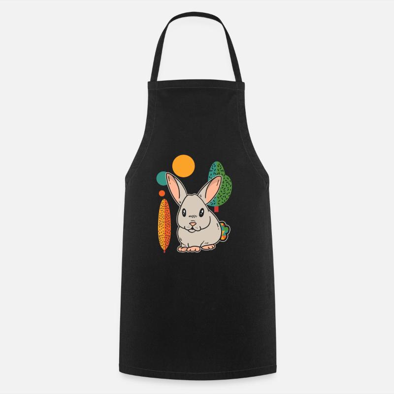Rabbit Rabbit Cute - Cooking Apron - black