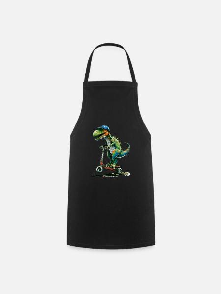 Stuntscooter Dinosaurier - Kochschürze - Schwarz