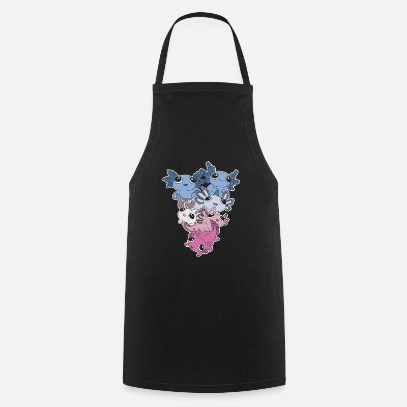 Genderfluid axolotl - Cooking Apron - black