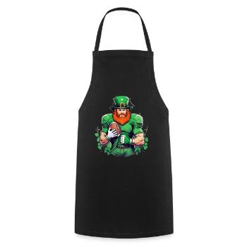 St. Patrick's Day Kleeblatt American Football - Kochschürze - Schwarz - Vorne - AI Model Male 185 dark (185cm)