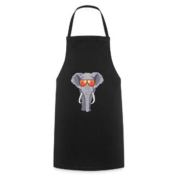 Elephant sunglasses summer - Cooking Apron - black - Front - AI Model Male 185 dark (185cm)