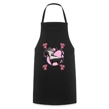 Stinktier Skunk Heart Design - Cooking Apron - black - Front - AI Model Male 185 dark (185cm)