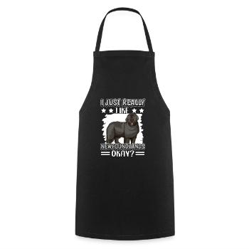 Newfoundlanders I Just Really Like Newfoundlands - Cooking Apron - black - Front - AI Model Male 185 dark (185cm)
