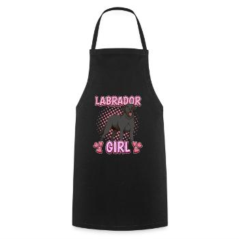 Black Labrador Labbi Labrador Girl - Cooking Apron - black - Front - AI Model Male 185 dark (185cm)