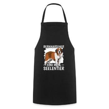 Bernhardiner Bernhardiner sind mein Seelentier - Kochschürze - Schwarz - Vorne - AI Model Male 185 dark (185cm)