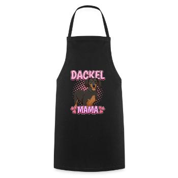 Dackel Mama - Kochschürze - Schwarz - Vorne - AI Model Male 185 dark (185cm)