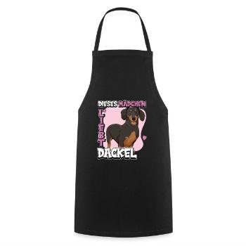 Dackel Dieses Mädchen liebt Dackel - Kochschürze - Schwarz - Vorne - AI Model Male 185 dark (185cm)