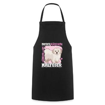 Malteser Dieses Mädchen liebt Malteser - Kochschürze - Schwarz - Vorne - AI Model Male 185 dark (185cm)