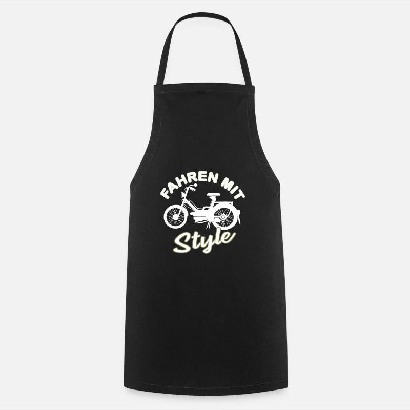 Moped Ride Mokick Scooter Moped Mechatronics Technician - Cooking Apron - black