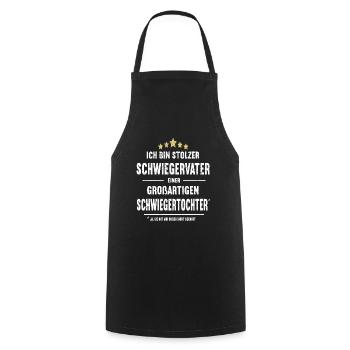 Schwiegervater Schwiegertochter Stolzer Papa - Kochschürze - Schwarz - Vorne - AI Model Male 185 dark (185cm)
