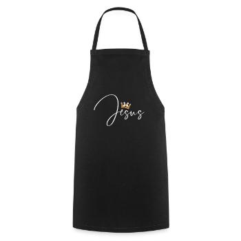 Jesus, Christian, Jesus - Cooking Apron - black - Front - AI Model Male 185 dark (185cm)