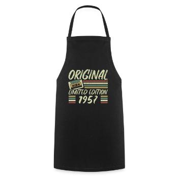 Jahrgang 1957 Retro 1957 Geburtstagsgeschenk - Kochschürze - Schwarz - Vorne - AI Model Male 185 dark (185cm)