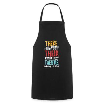 Là, ils sont T Shirt Grammaire anglaise - Tablier de cuisine - noir - Devant - AI Model Male 185 dark (185cm)