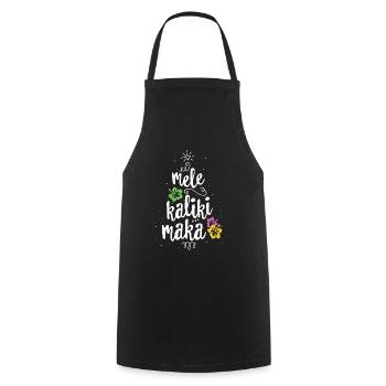 Mele Kalikimaka Christmas Tree TShirt Hawaiian - Cooking Apron - black - Front - AI Model Male 185 dark (185cm)
